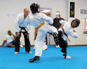 photo of students sparring